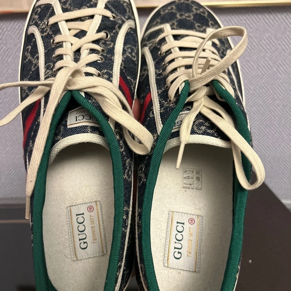 Men's Size 16 New Never Worn gucci 1977 Sneaker Navy with Gucci Details